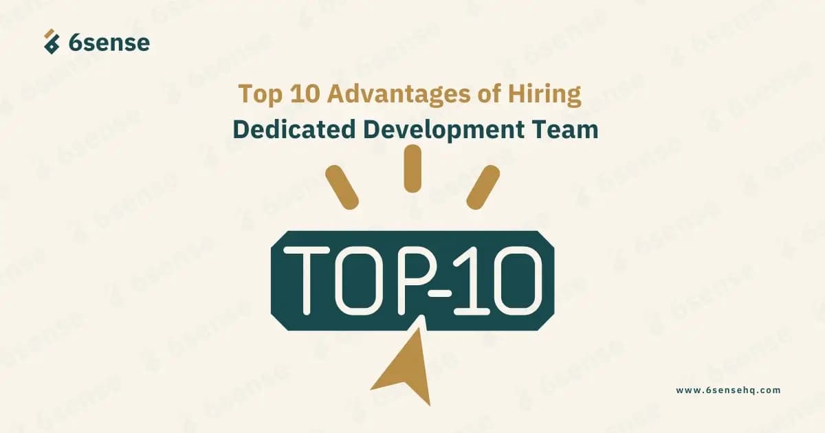 Infographic highlighting the top 10 benefits of hiring a dedicated development team for businesses.